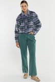 Sass Clothing Zoe Cropped Coat Purple Check
