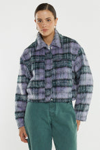 Load image into Gallery viewer, Sass Clothing Zoe Cropped Coat Purple Check
