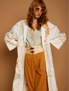 MEISÏE Embroidered Kaftan Peach