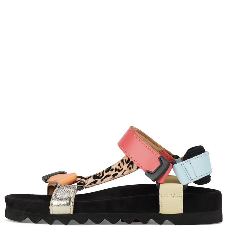 Rollie Sandal Tooth Wedge Sandals Multi Leopard