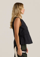 Load image into Gallery viewer, Sass Clothing Ellin Gathered Tie Top Black
