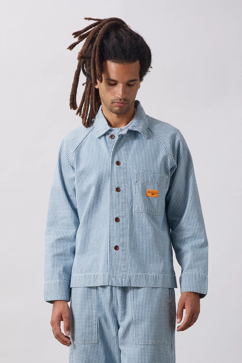 Service Works House Gingham FOH Jacket Blue