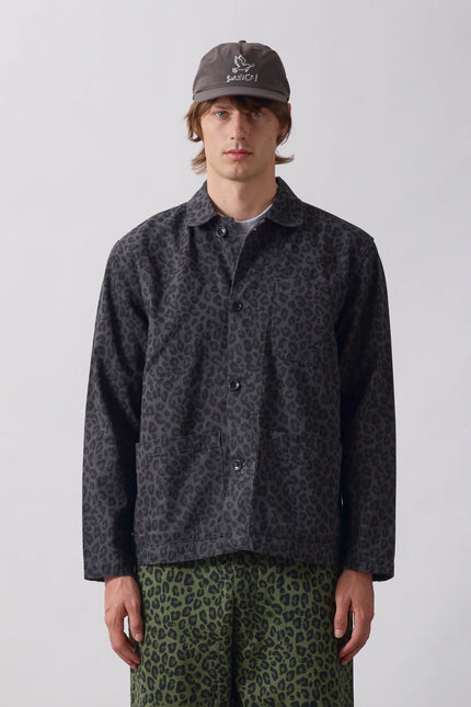 Service Works Patterned Easy Chef Shirt Black Leopard