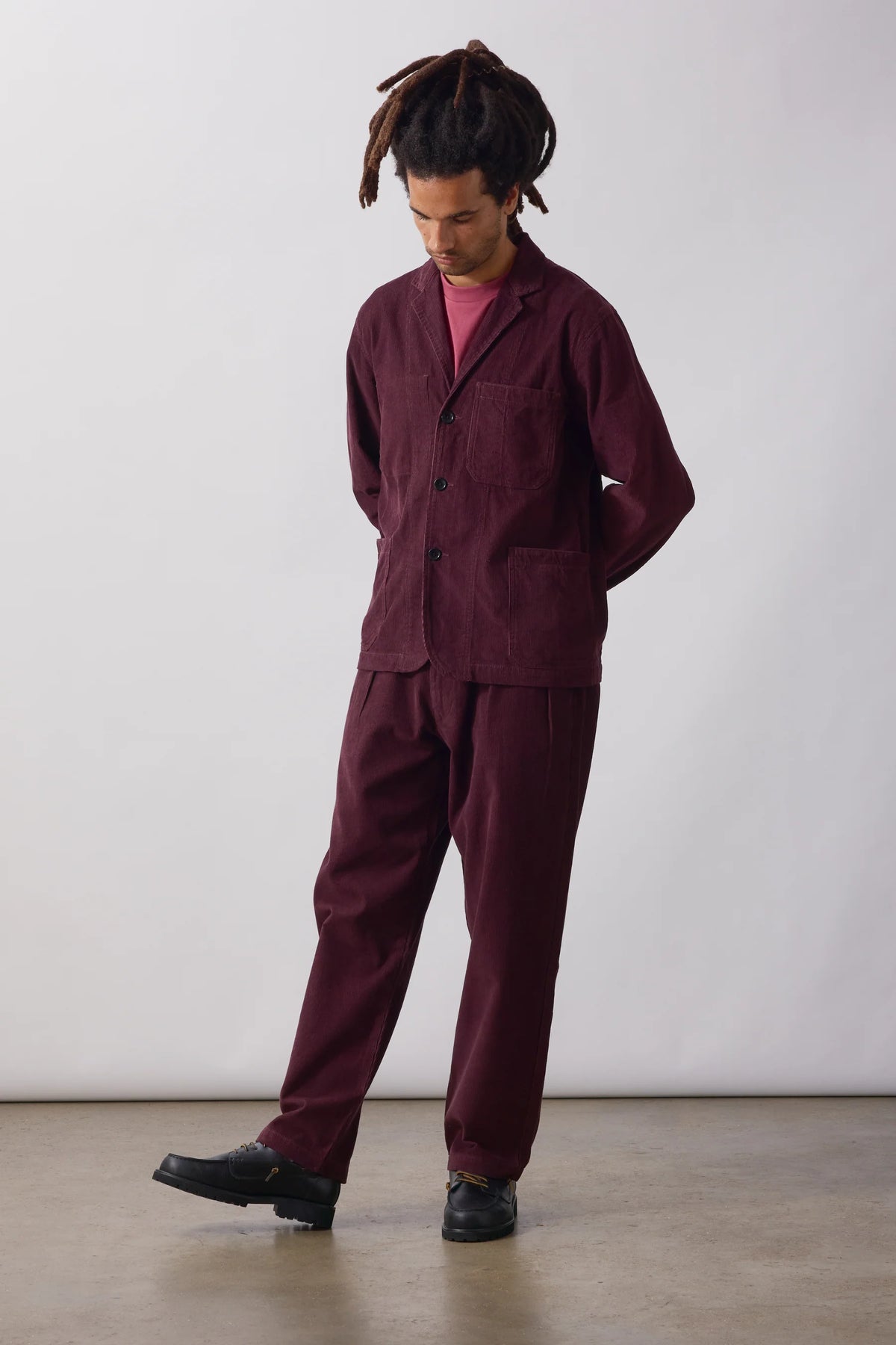 Service Works Fine Cord Part Timer Pants Burgundy