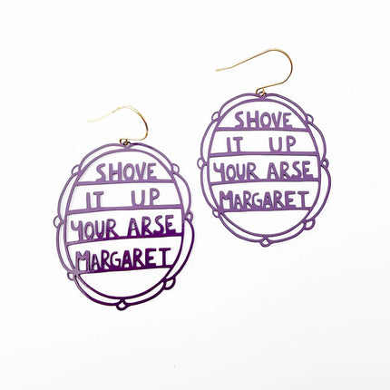 DENZ Shove It Margaret Earrings Musky Purple