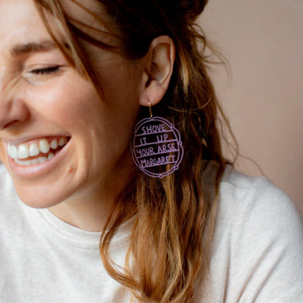 DENZ Shove It Margaret Earrings Musky Purple
