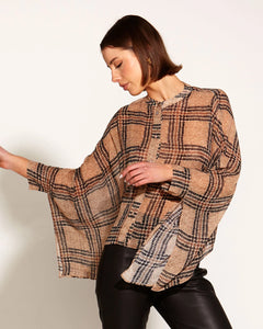 Fate + Becker Something Beautiful Blouse Houndstooth Check
