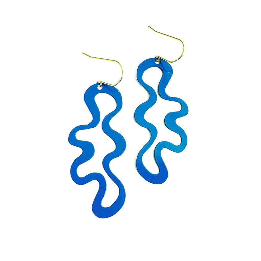 DENZ Squiggle Earrings Blue