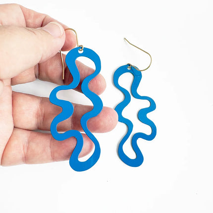 DENZ Squiggle Earrings Blue