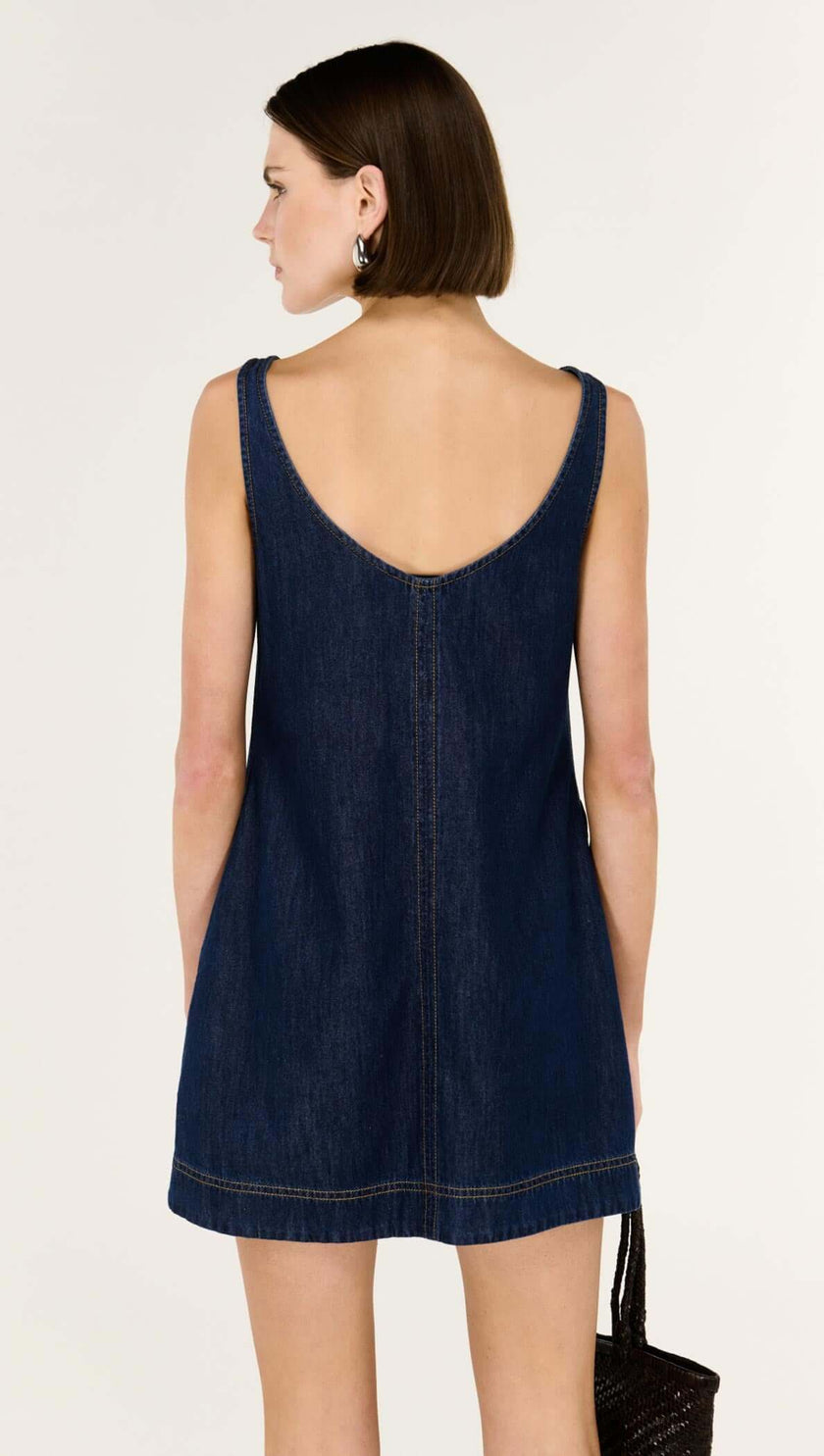 Staple The Label Lea Denim Mini Dress Indigo