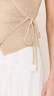 Staple The Label Marnie Knit Wrap Top Stone