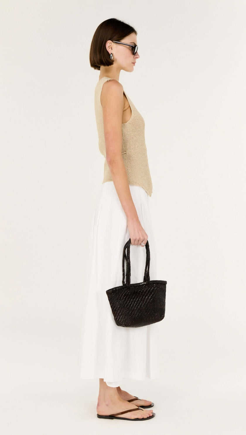 Staple The Label Marnie Knit Wrap Top Stone