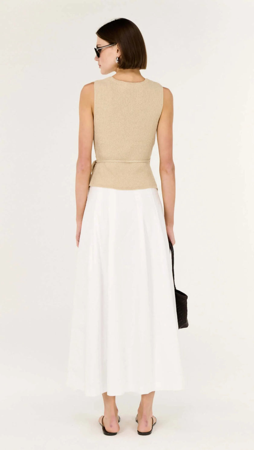 Staple The Label Marnie Knit Wrap Top Stone