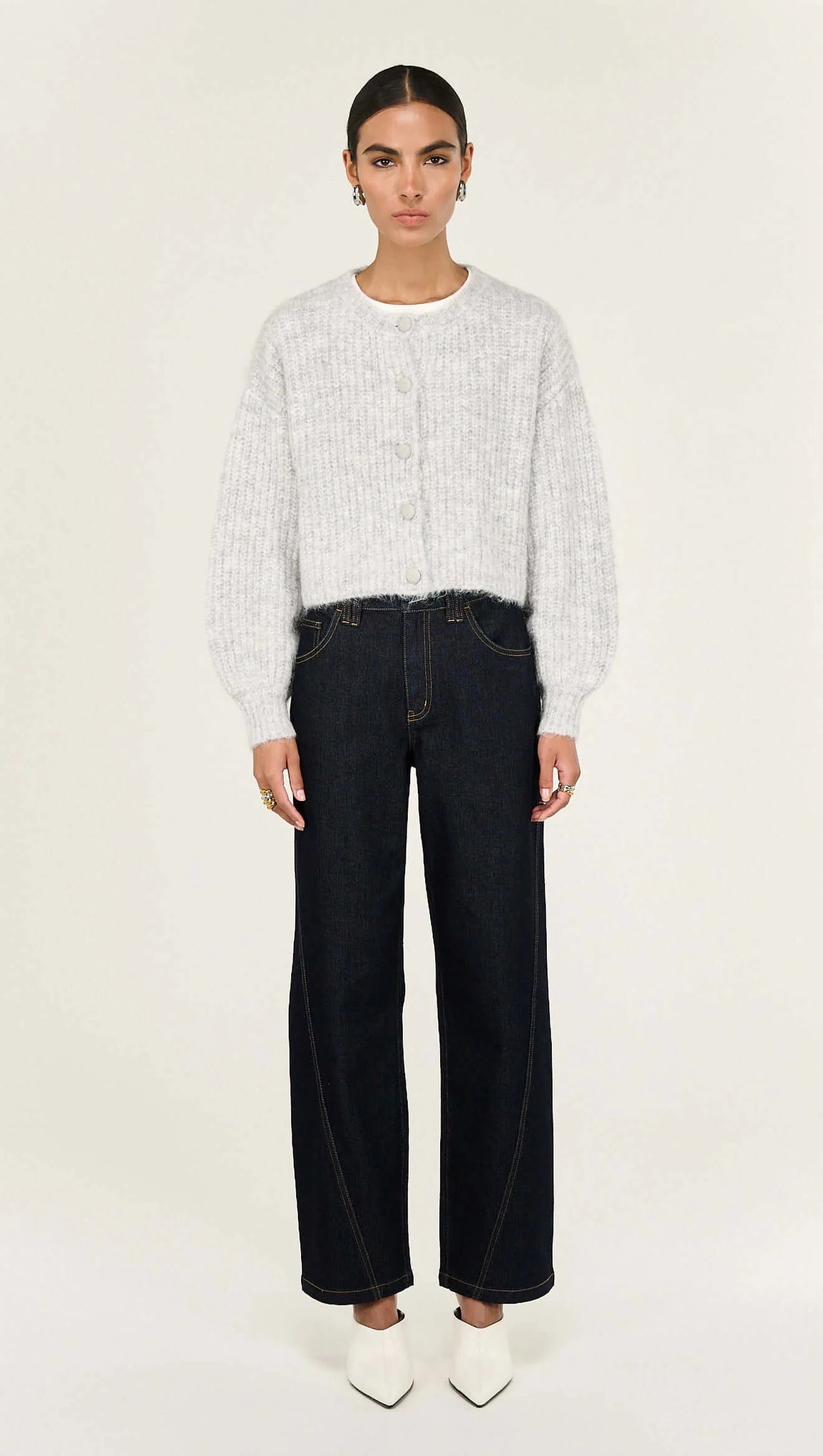 Staple The Label Oslo Cardigan Grey Marle