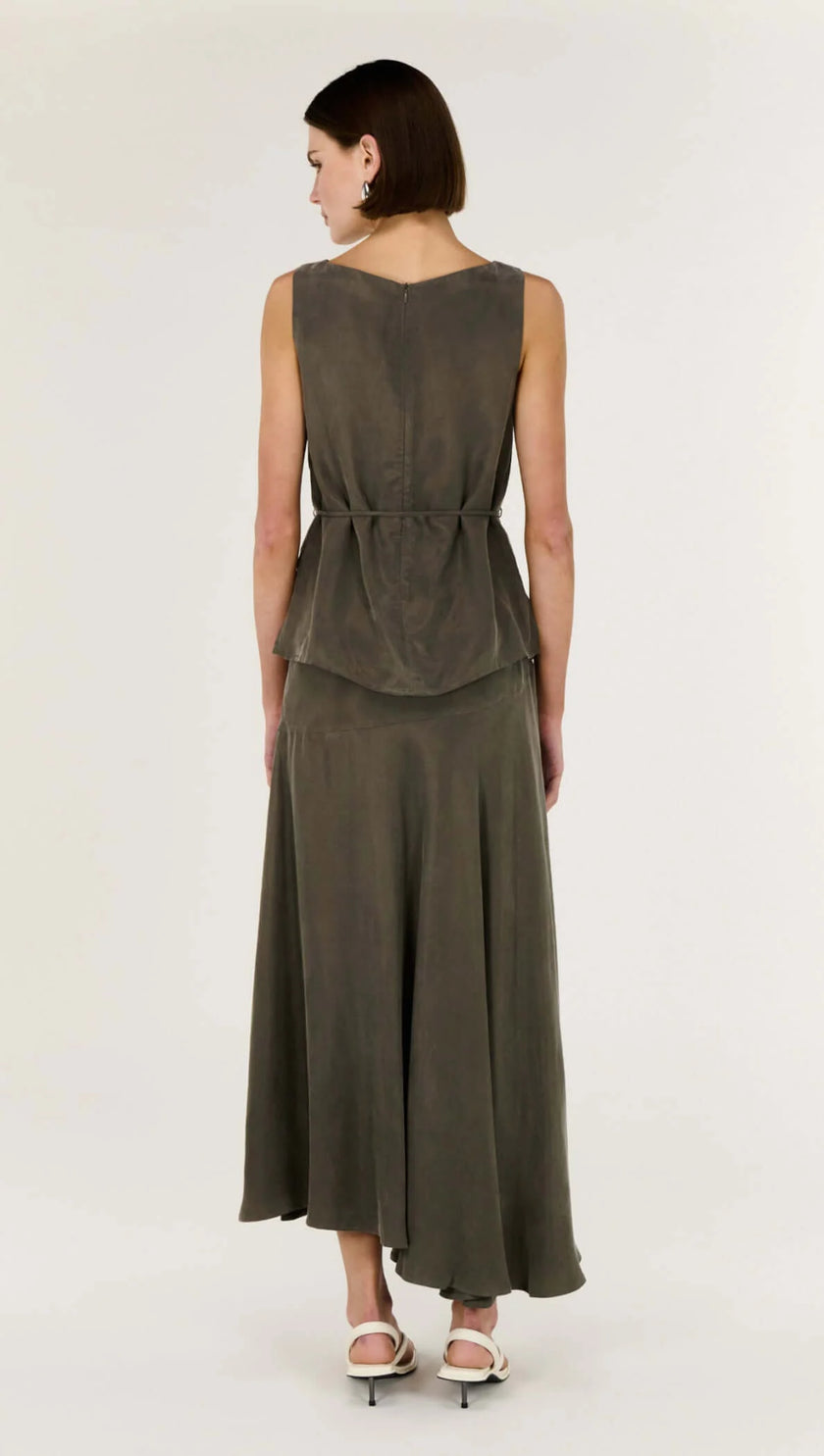 Staple The Label Stevie Waist Tie Top Olive