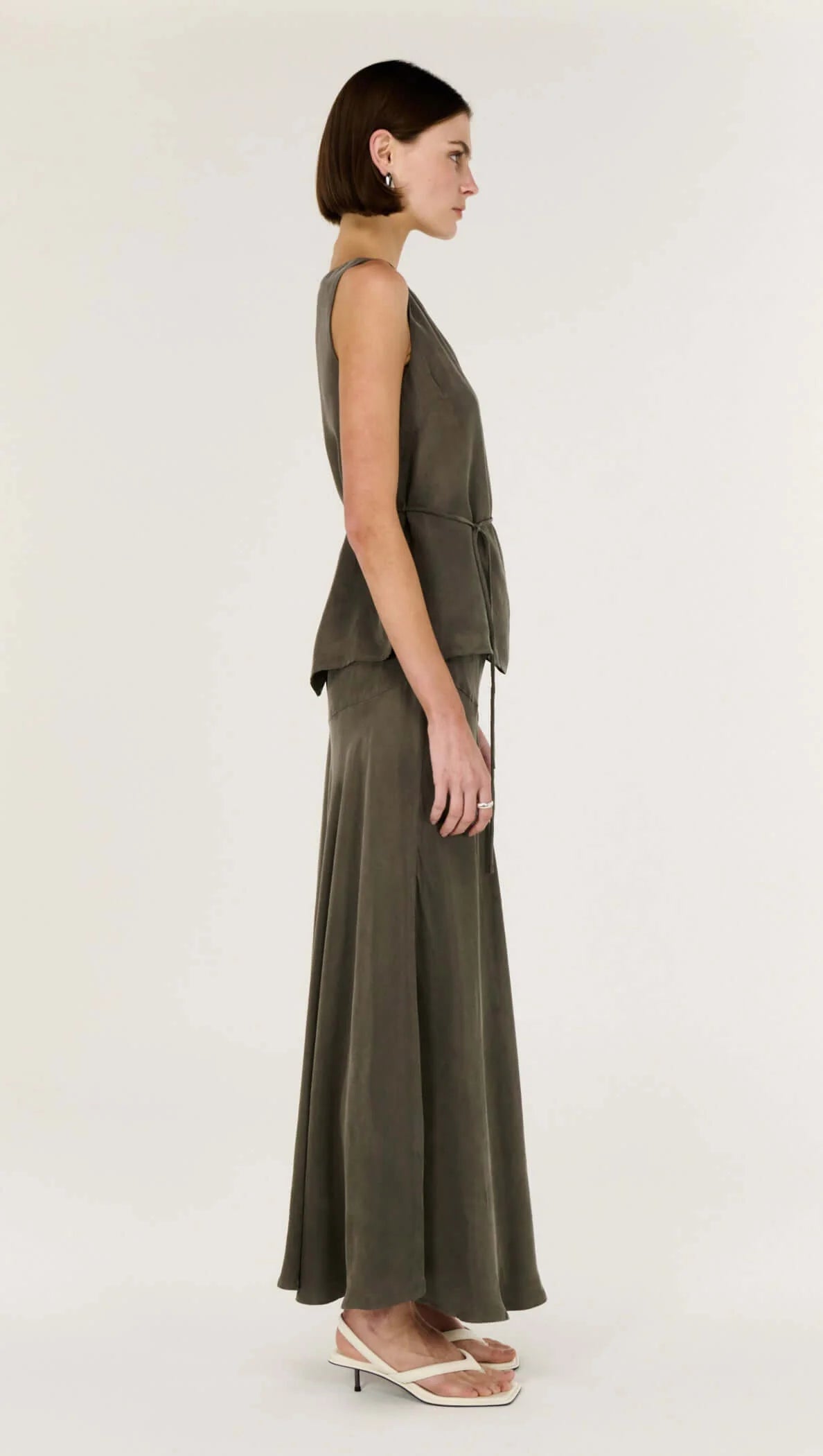 Staple The Label Stevie Waist Tie Top Olive