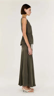 Staple The Label Stevie Waist Tie Top Olive