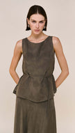 Staple The Label Stevie Waist Tie Top Olive