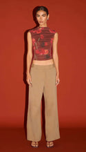 Load image into Gallery viewer, Staple The Label Vivi Mesh Top Chocolate Floral
