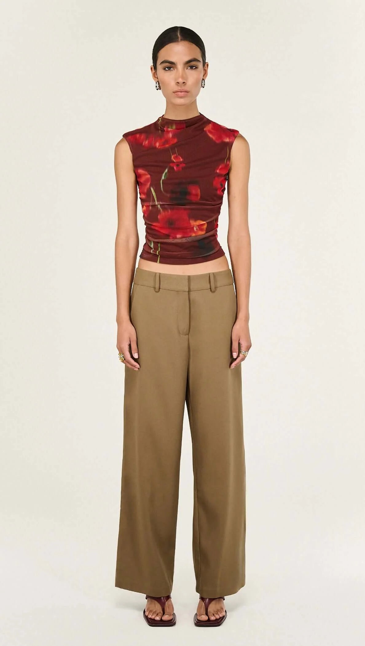 Staple The Label Vivi Mesh Top Chocolate Floral