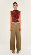 Staple The Label Vivi Mesh Top Chocolate Floral
