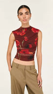Staple The Label Vivi Mesh Top Chocolate Floral