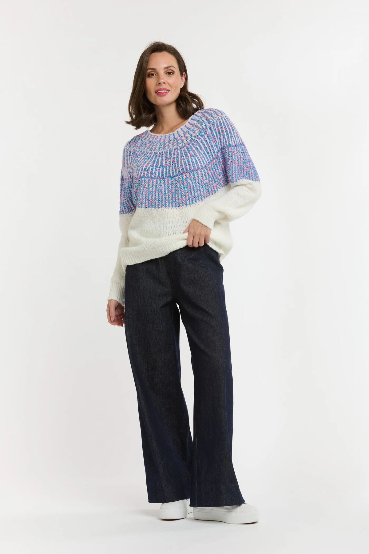Urban Luxury Yoke Jumper White