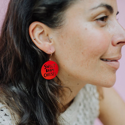 DENZ Sweet Baby Cheeses Earrings Red