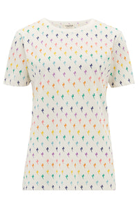 Sugarhill Brighton Maggie T-Shirt Off White Rainbow Lightning