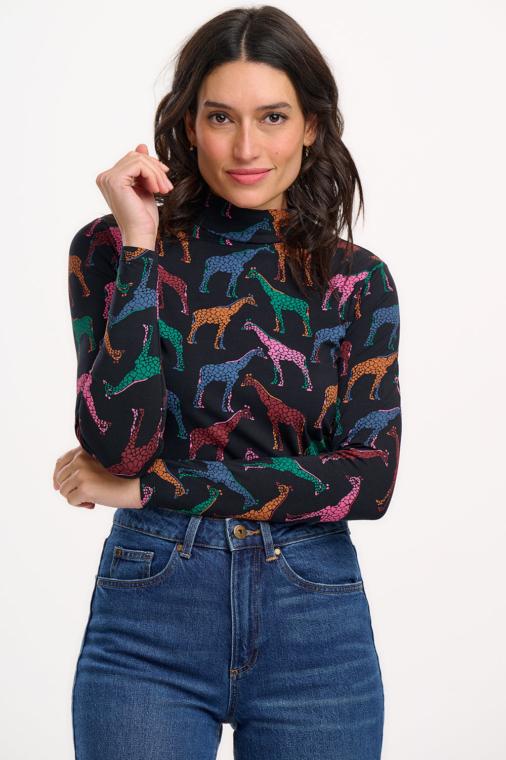 Sugarhill Brighton Annika Jersey Top Giraffe Spots