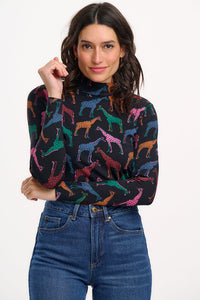 Sugarhill Brighton Annika Jersey Top Giraffe Spots