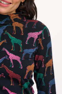 Sugarhill Brighton Annika Jersey Top Giraffe Spots