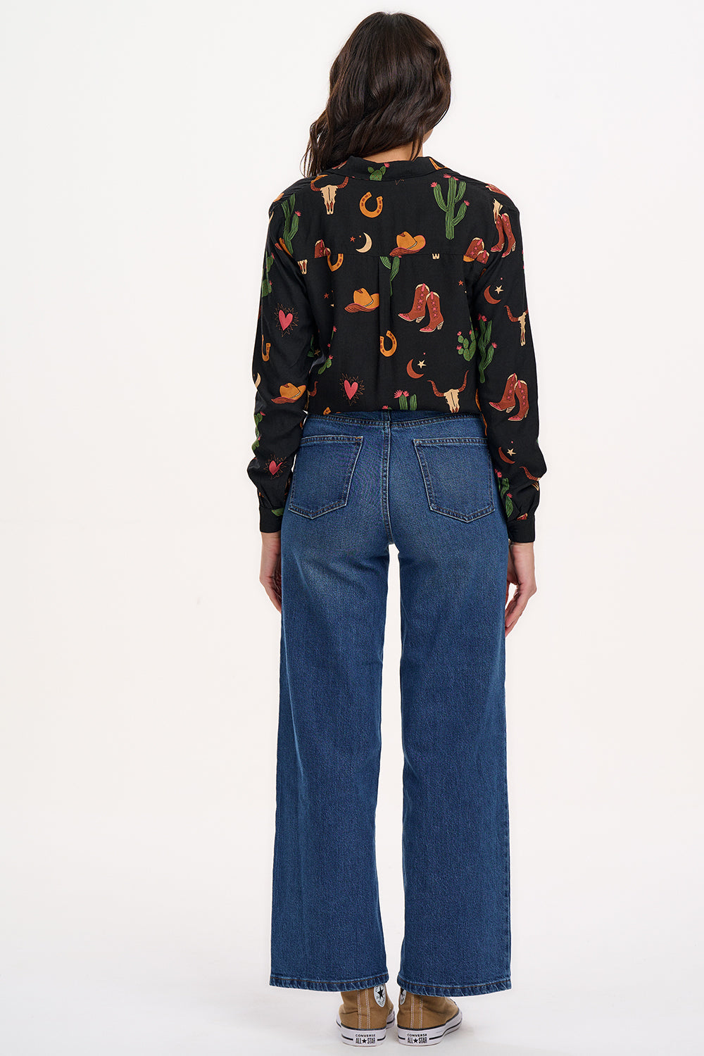 Sugarhill Brighton Micah Revere Shirt Black/Cowgirl Print