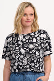 Sugarhill Brighton Christina Top Monochrome Folk Floral