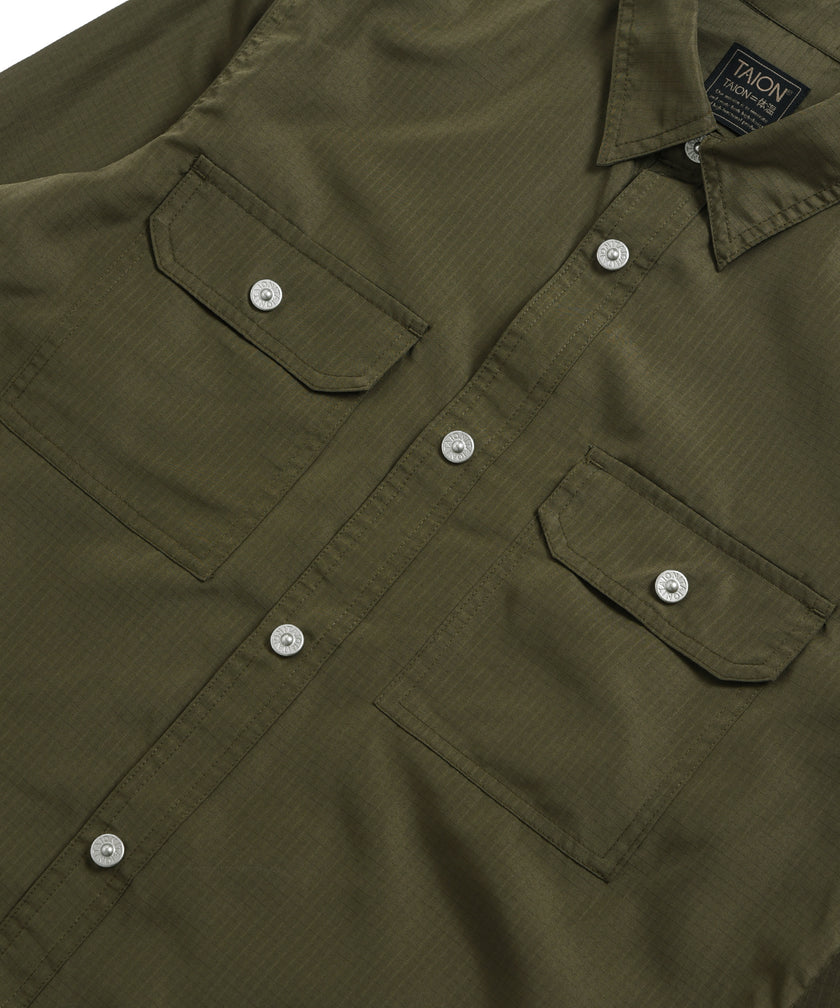 Taion Non-Down Military Adjust S/S Shirt D. Olive
