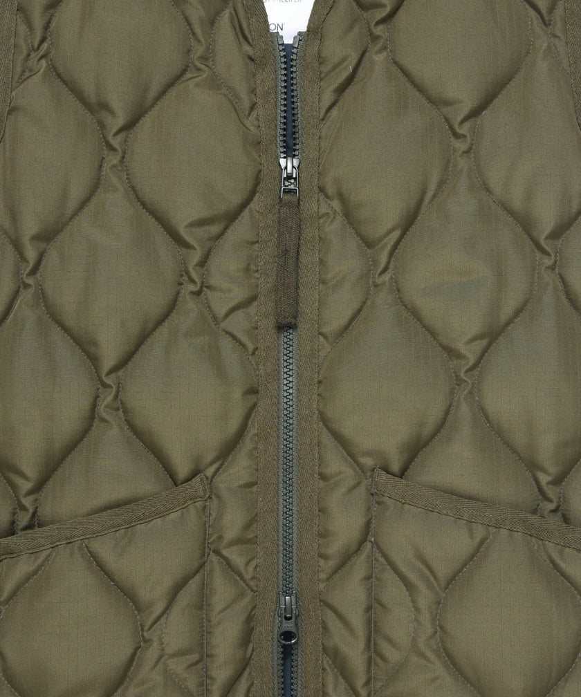 Taion Unisex Military Zip V-Neck Down Jacket Light Mocha