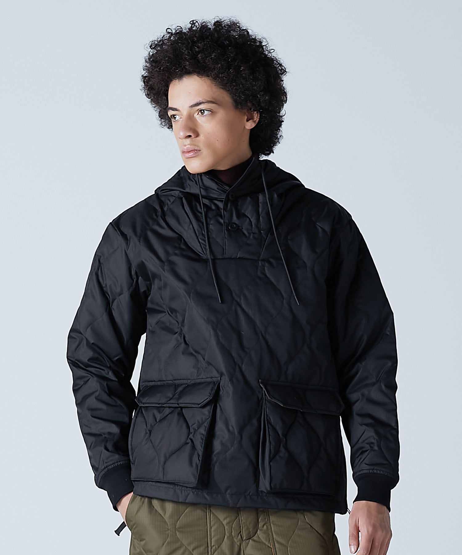 Taion Unisex Military Pullover Hoodie Black