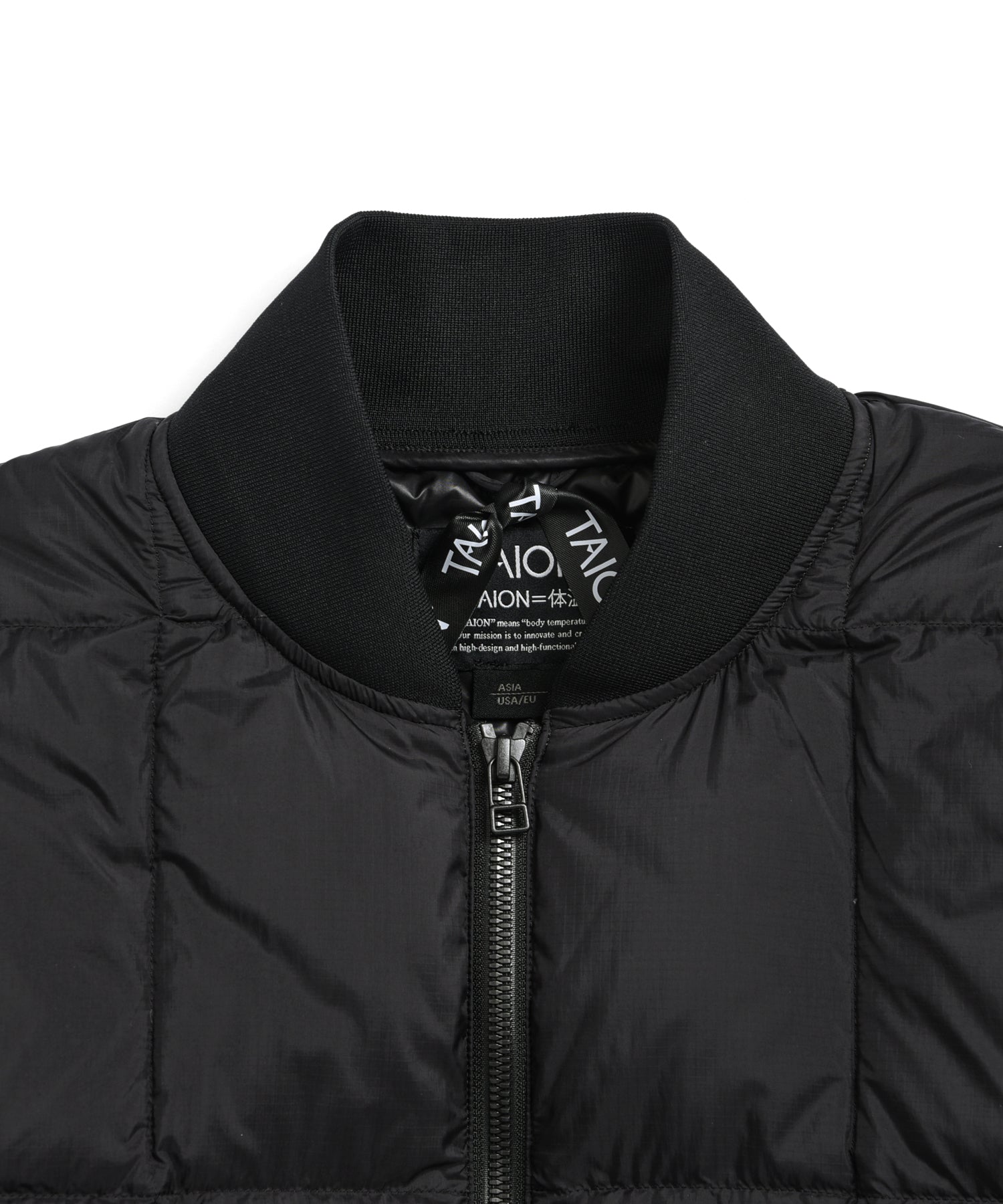 Taion Work W-Zip Rib Down Jacket D. Brown