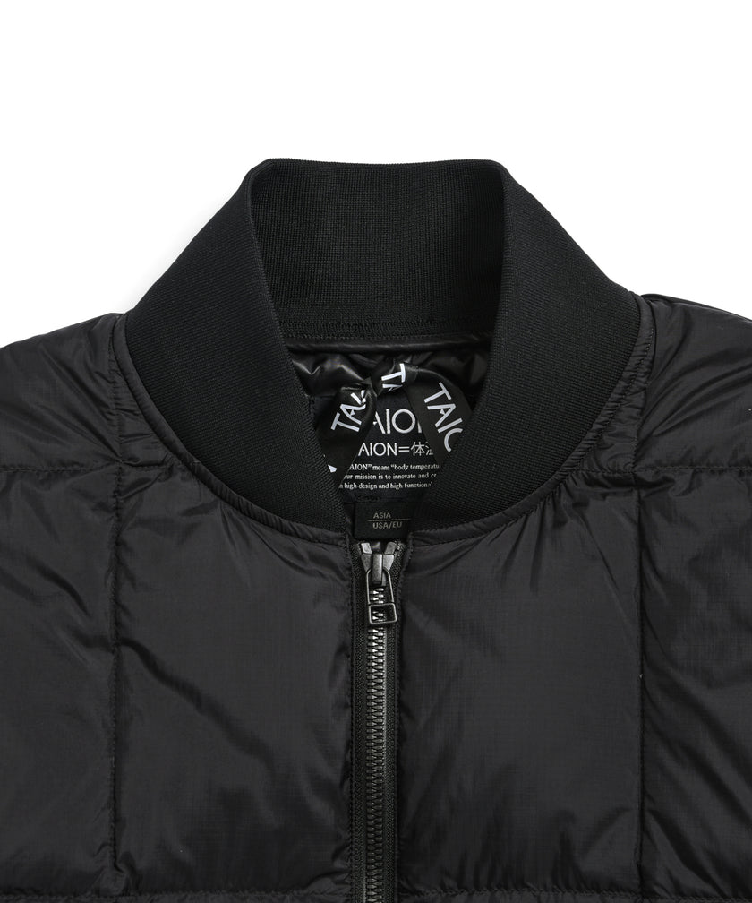 Taion Work W-Zip Rib Down Jacket D. Brown