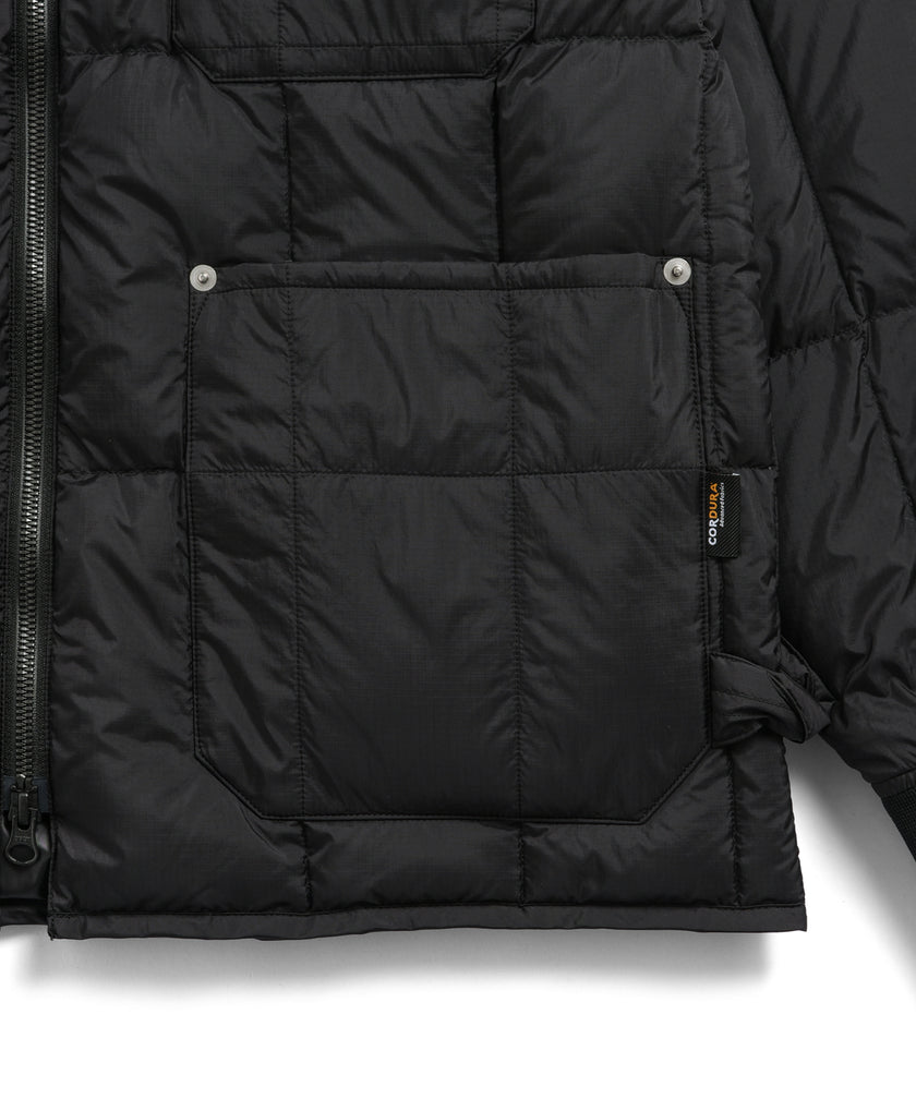 Taion Work W-Zip Rib Down Jacket D. Brown