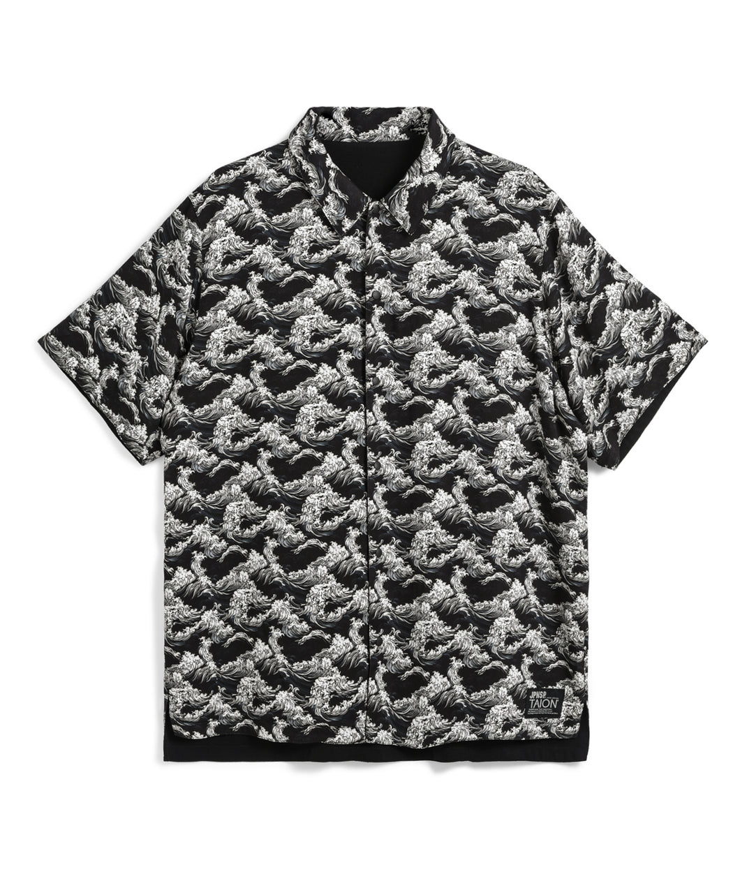 Taion Reversible Print Aloha Shirt Black X Japanese Wave