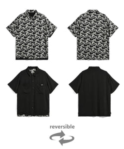 Taion Reversible Print Aloha Shirt Black X Japanese Wave