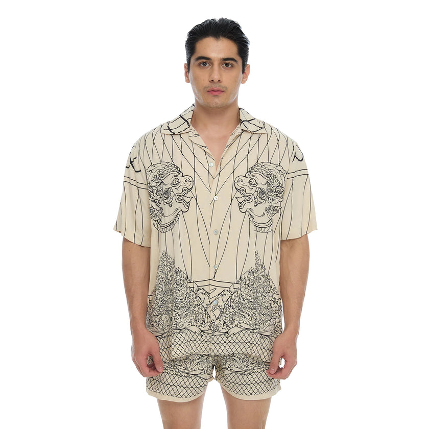 The Esoteric World Khmer Shirt Beige/Black