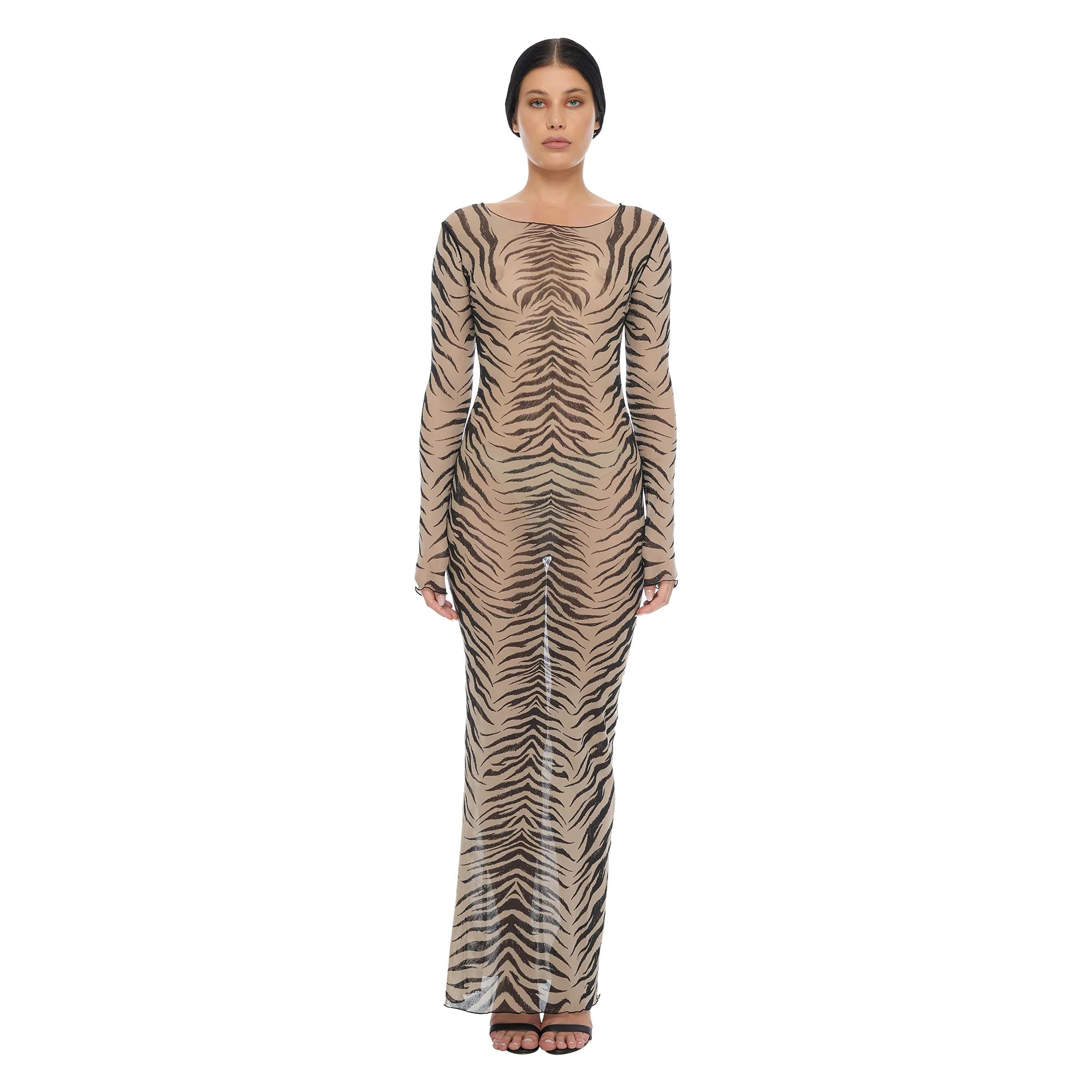 The Esoteric World Neci Maxi Dress Tiger Ballpen Nude