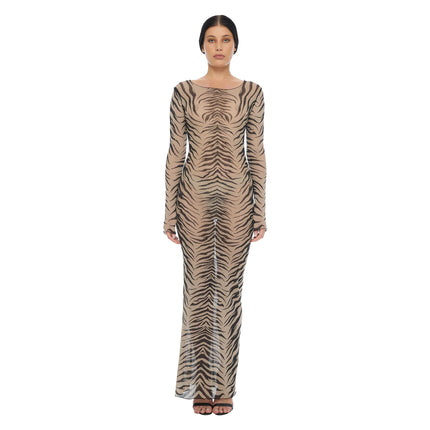 The Esoteric World Neci Maxi Dress Tiger Ballpen Nude