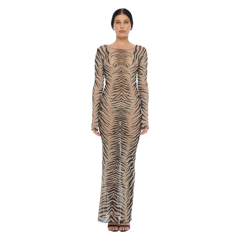 The Esoteric World Neci Maxi Dress Tiger Ballpen Nude