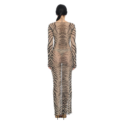 The Esoteric World Neci Maxi Dress Tiger Ballpen Nude