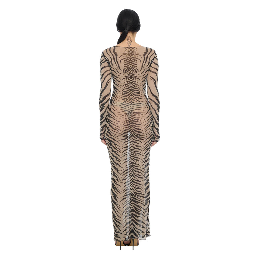 The Esoteric World Neci Maxi Dress Tiger Ballpen Nude