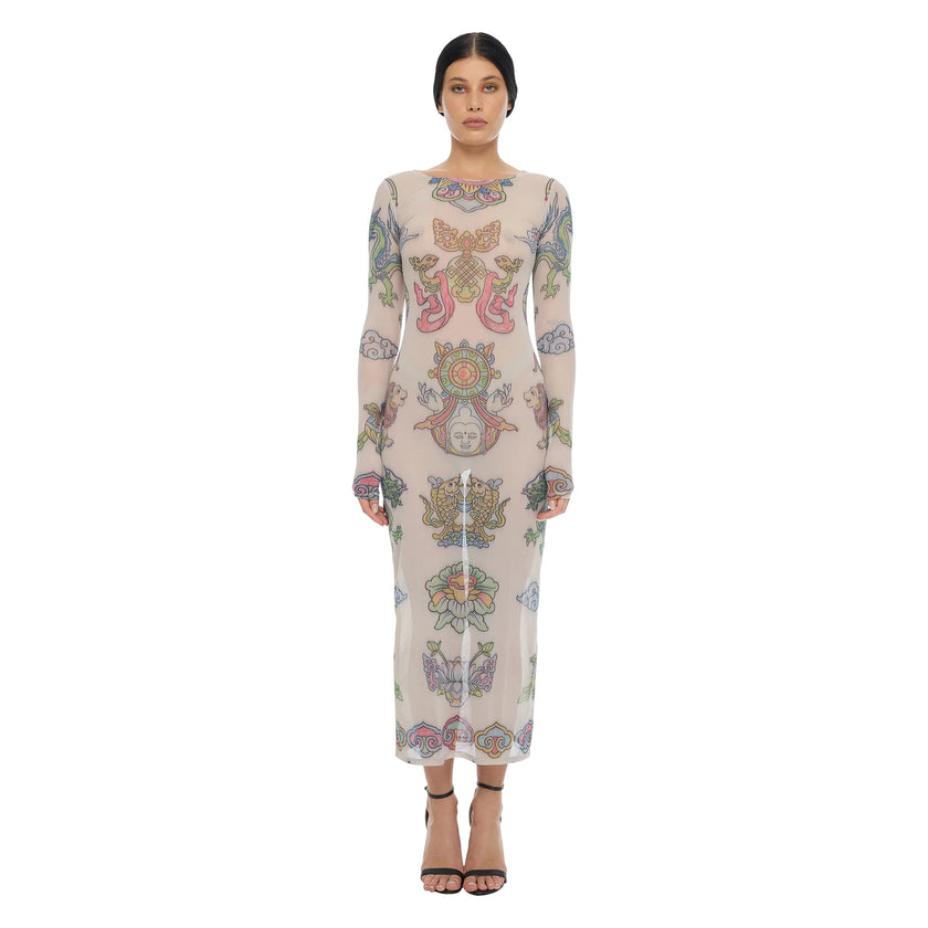 The Esoteric World Neci Maxi Dress Crayon Digital