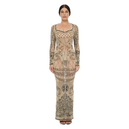 The Esoteric World Long Sleeve Slip Dress Khmer